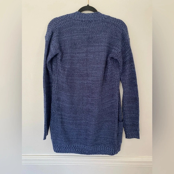 Love Knit Open Front Cardigan Pockets Navy Grannycore Autumn Winter Cottagecore - Picture 3 of 10